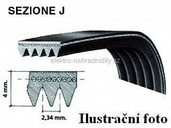 řemen plochý - profil zubů J4 1161