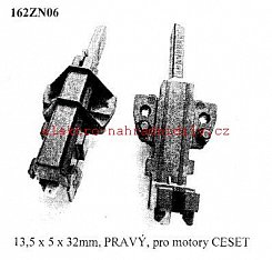 uhlík s pouzdrem PRAVÝ 13,5 x 4,9 x 34mm    ZANUSSI CESET