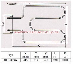 Topné těleso BRAVO spodní - 1001403W