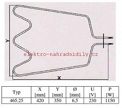 topné těleso spodní 1150W