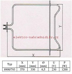 topné těleso spodní Mora - 8900/793, 813920, 817050