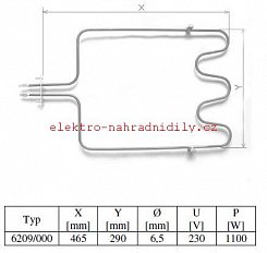 Topné těleso spodní MORA  - 6209000 815149