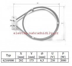 topné těleso kruhové 2000W 6210000 za 815082