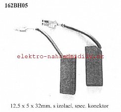 Uhlík s pouzdrem 12,5 x 5 x 32mm BOSCH s isolací + speciální kontakt orig.