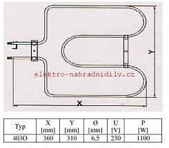 CA5B002A0 topné těleso spodní Fagor 1100 W za CA5B002A0