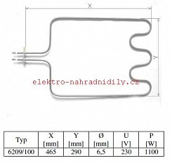 topné těleso spodní MORA - 6209100 850123