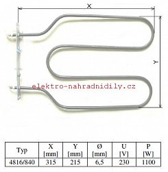 4816/840 topné těleso spodní Mora  518.11